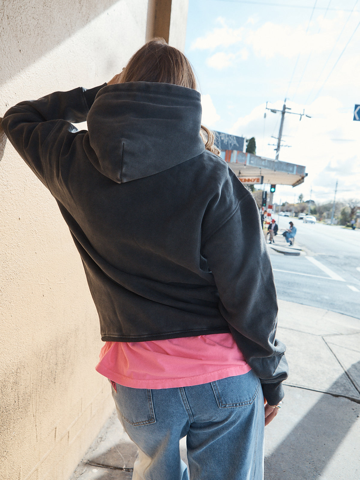 Jackson Unisex Oversized Hoodie – Washed Black