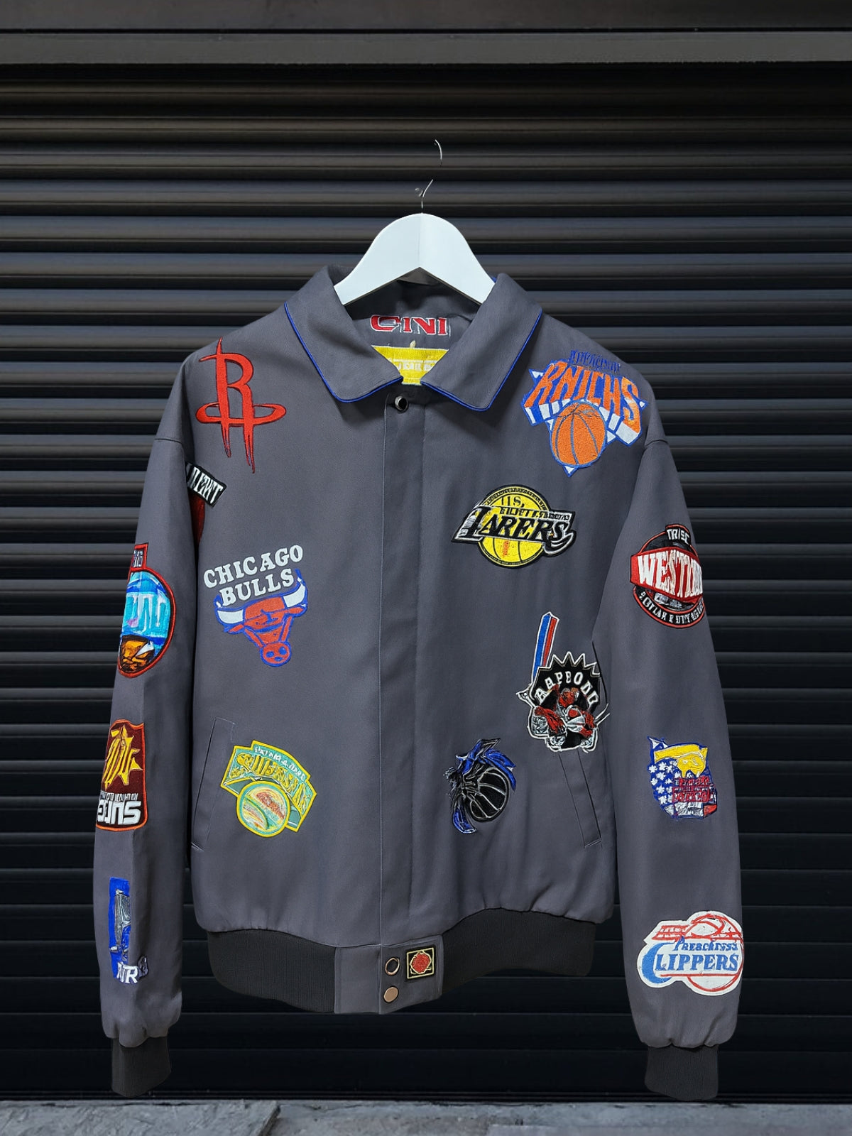 NBA Patch Jacket Collar  – Grey/Charcoal