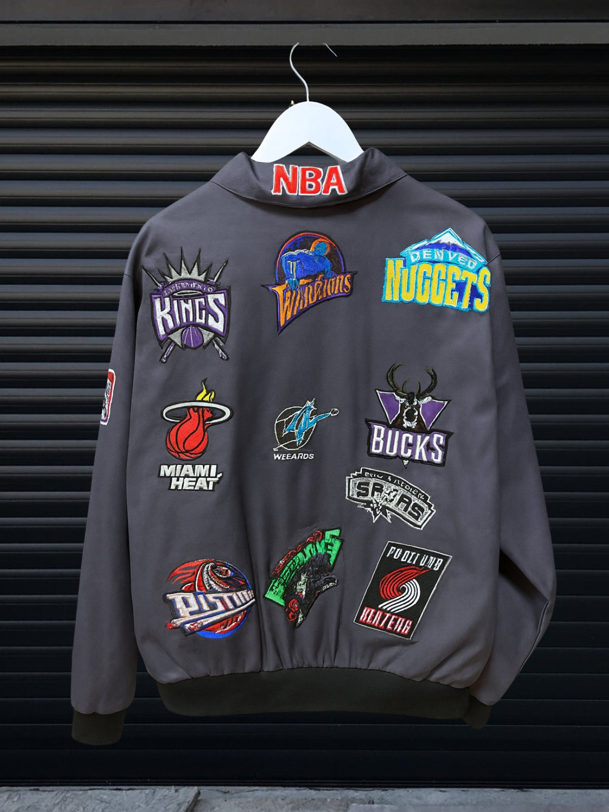 NBA Patch Jacket Collar  – Grey/Charcoal