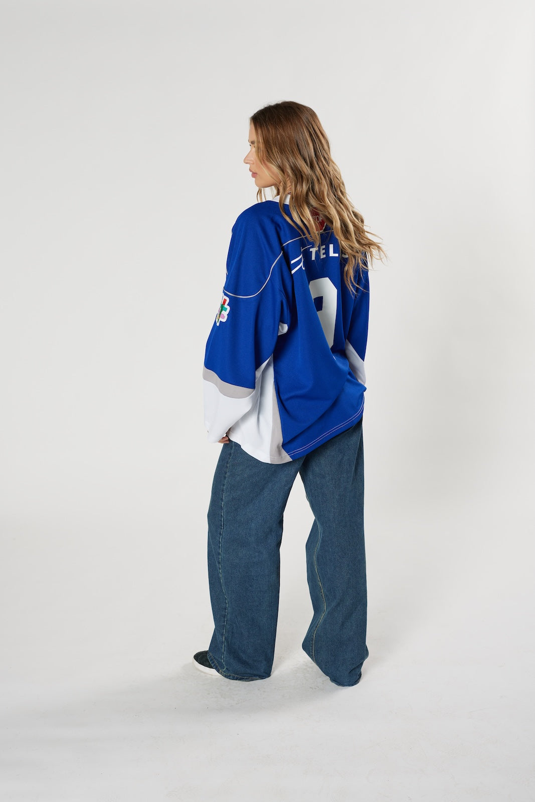 Waterloo Wolves #9 blue hockey jersey vintage Canadian junior league rare