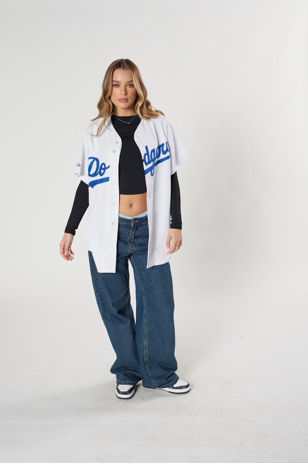 Los Angeles Dodgers MLB baseball jersey vintage white blue script authentic
