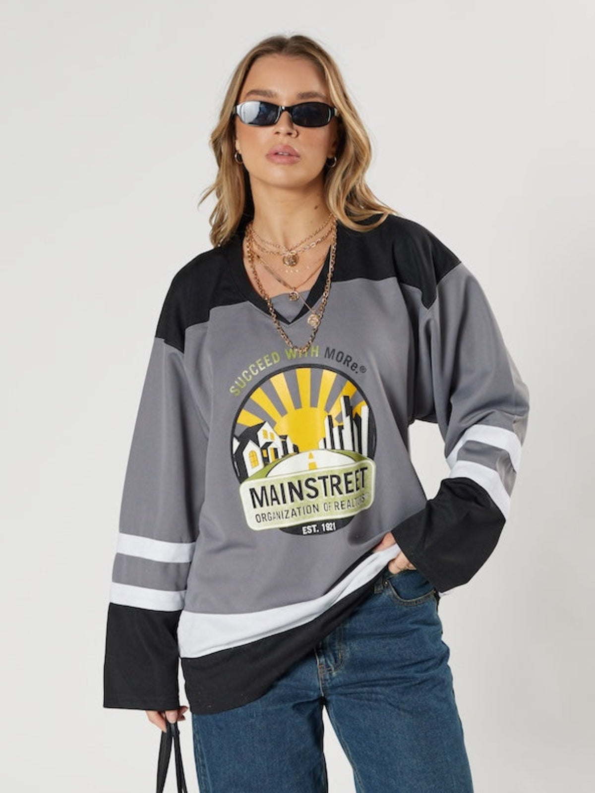 Mainstreet REALTORS #14 Grey Hockey Jersey