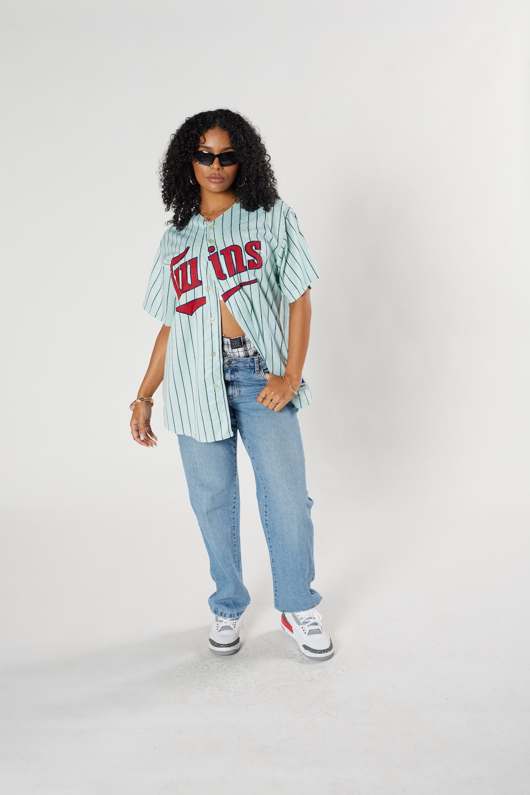 Minnesota Twins MLB baseball jersey mint green pinstripe vintage authentic