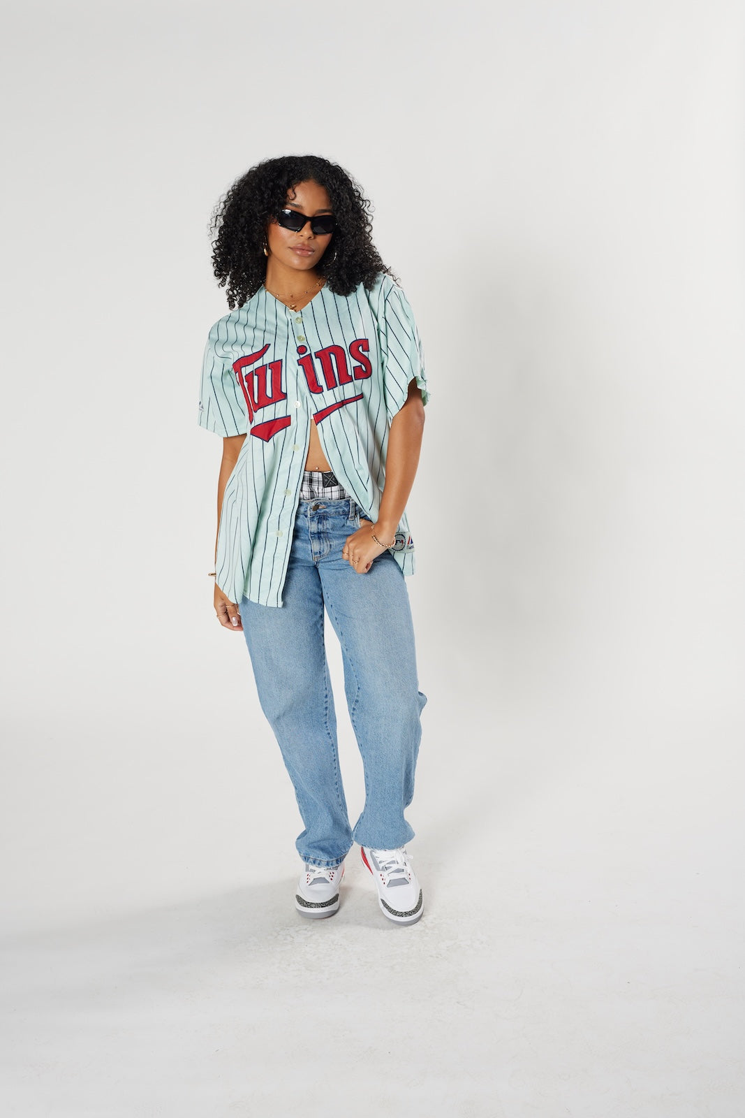 Minnesota Twins MLB baseball jersey mint green pinstripe vintage authentic