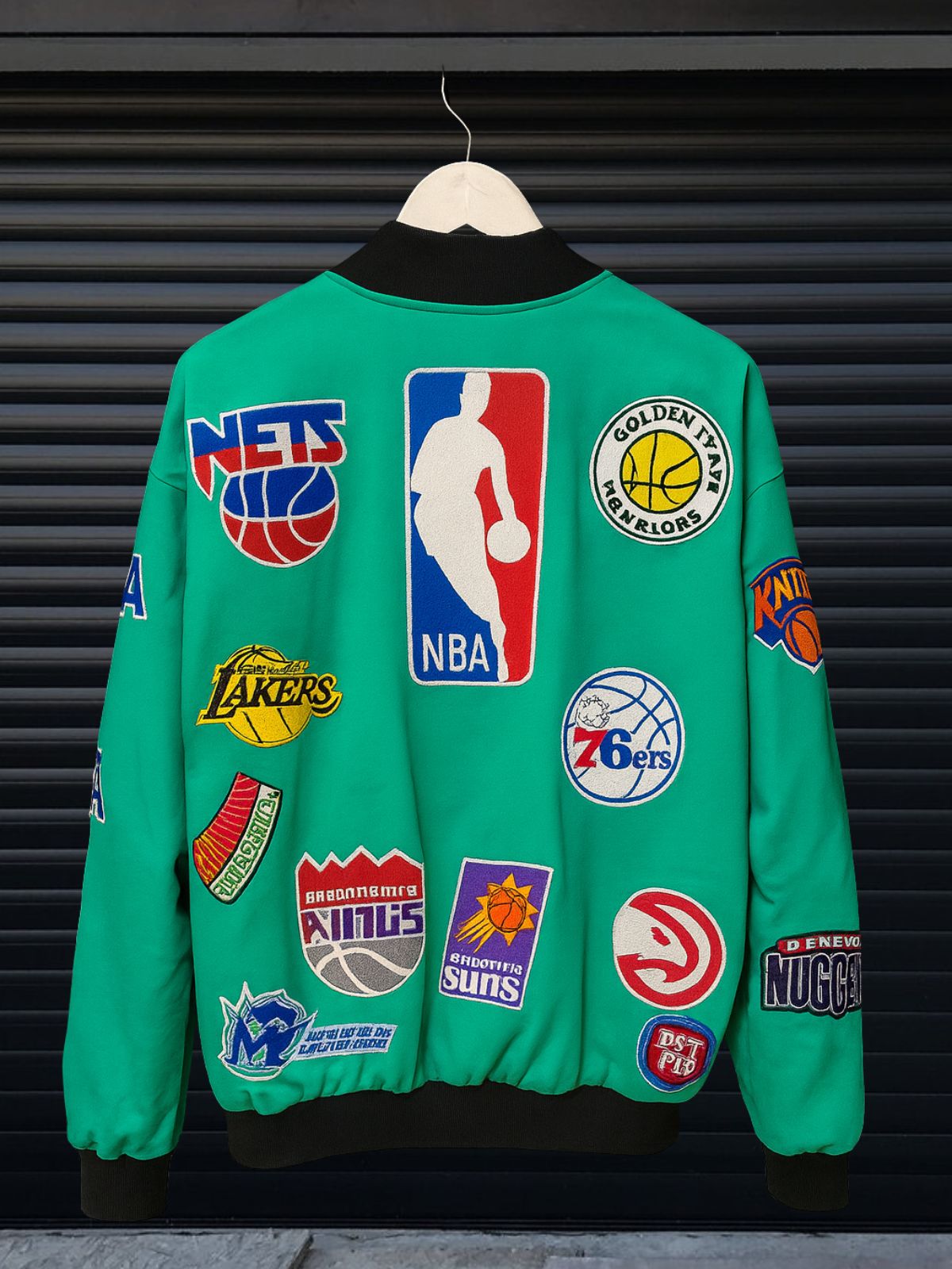 NBA Patch Bomber –  Green “Retro Varsity Vibes”