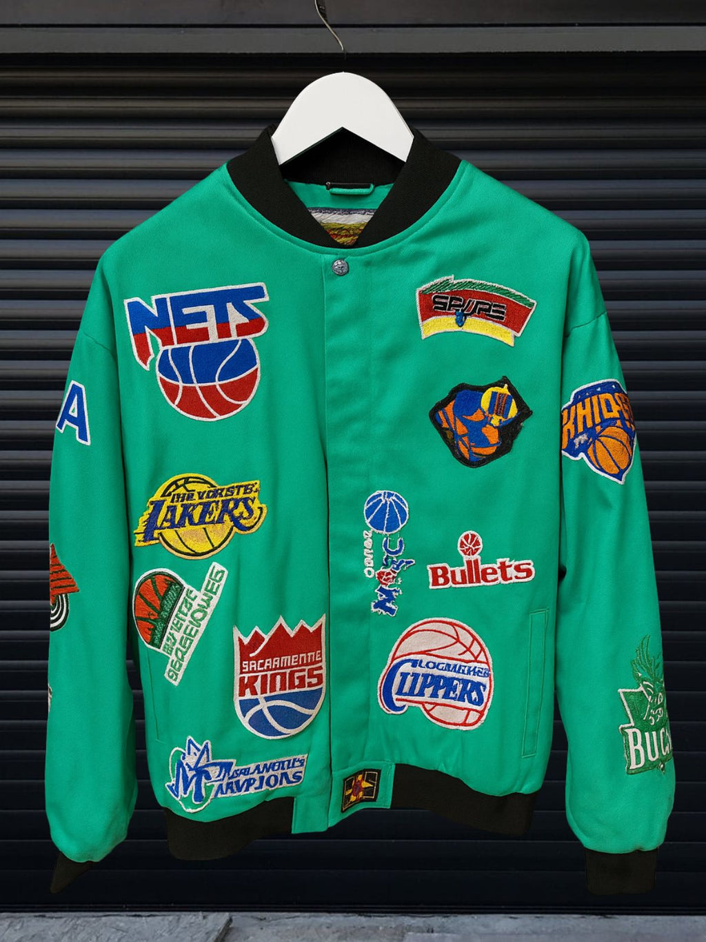NBA Patch Bomber –  Green “Retro Varsity Vibes”