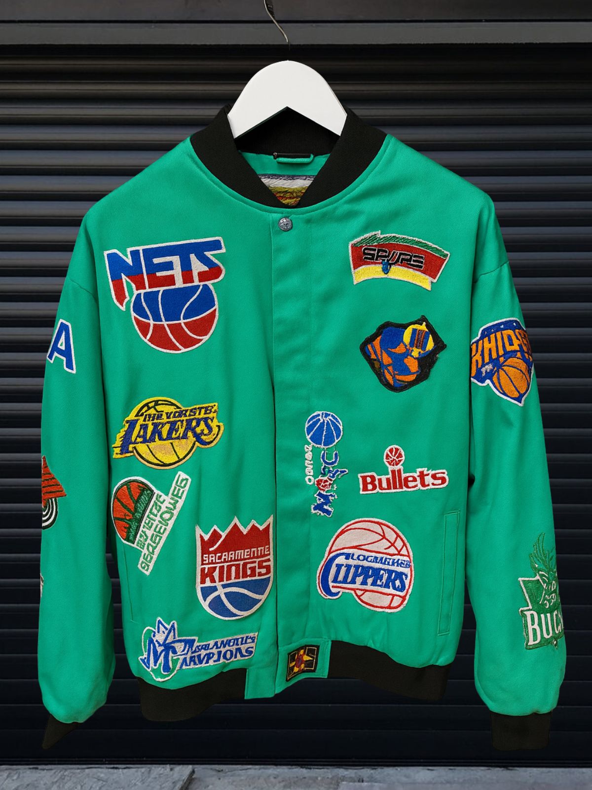 NBA Patch Bomber –  Green “Retro Varsity Vibes”