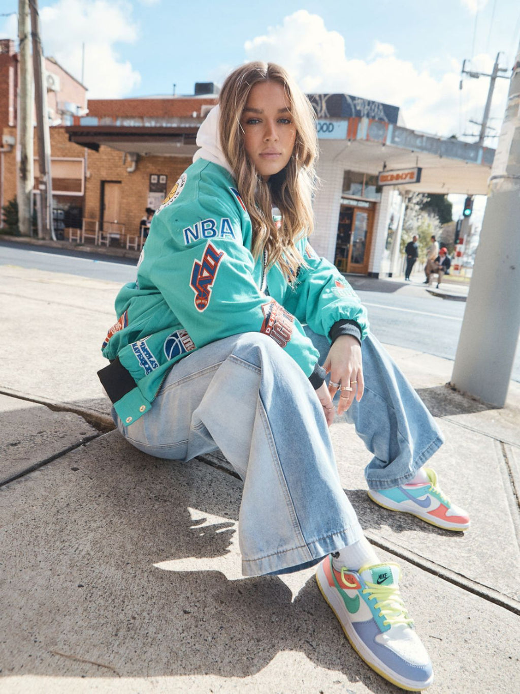 NBA Patch Bomber –  Green “Retro Varsity Vibes”