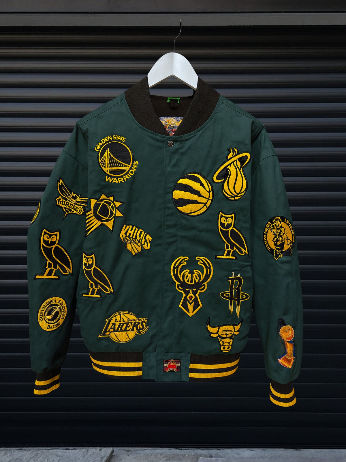 NBA Patch Bomber – Forest Green Yellow patches