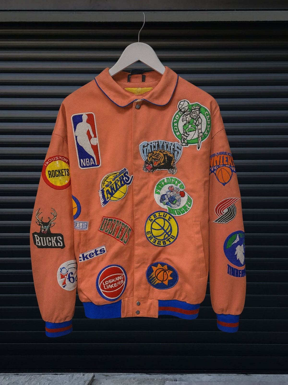 NBA patch jacket peach