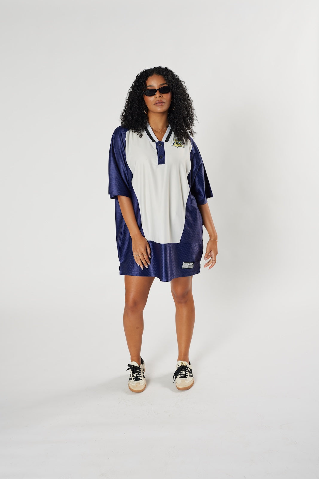 Polo baseball jersey navy white vintage early 2000s streetwear mesh panels