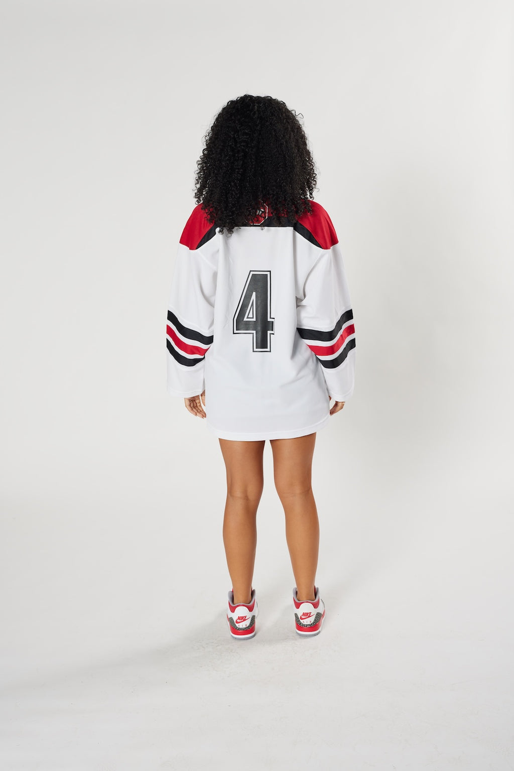 New Jersey Devils NHL hockey jersey white #4 red black vintage Stanley Cup era