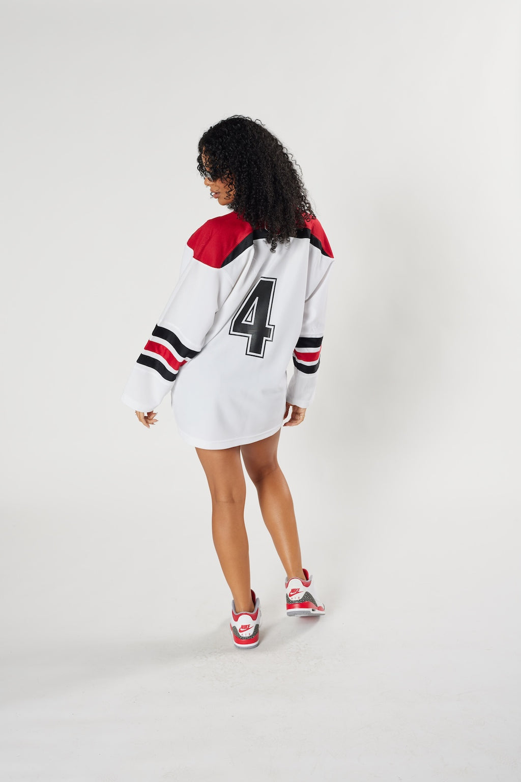 New Jersey Devils NHL hockey jersey white #4 red black vintage Stanley Cup era
