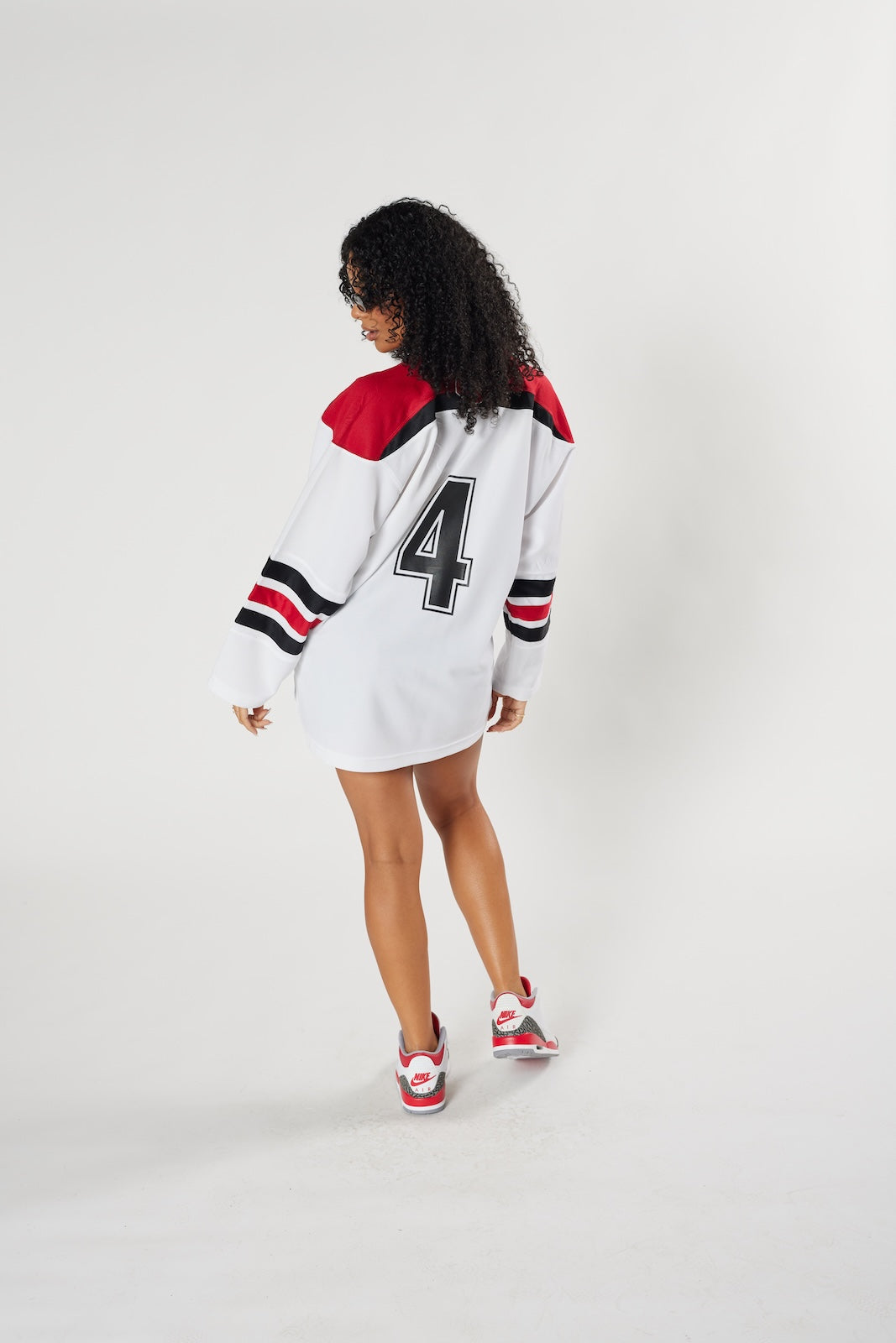 New Jersey Devils NHL hockey jersey white #4 red black vintage Stanley Cup era