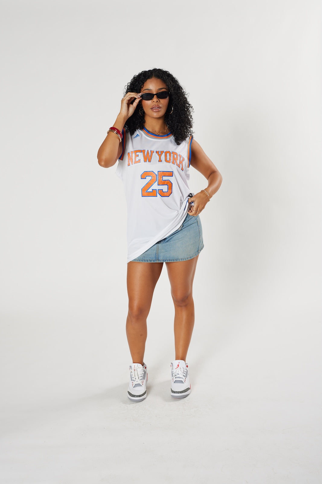 New York Knicks Derrick Rose #25 NBA basketball jersey white Madison Square Garden vintage