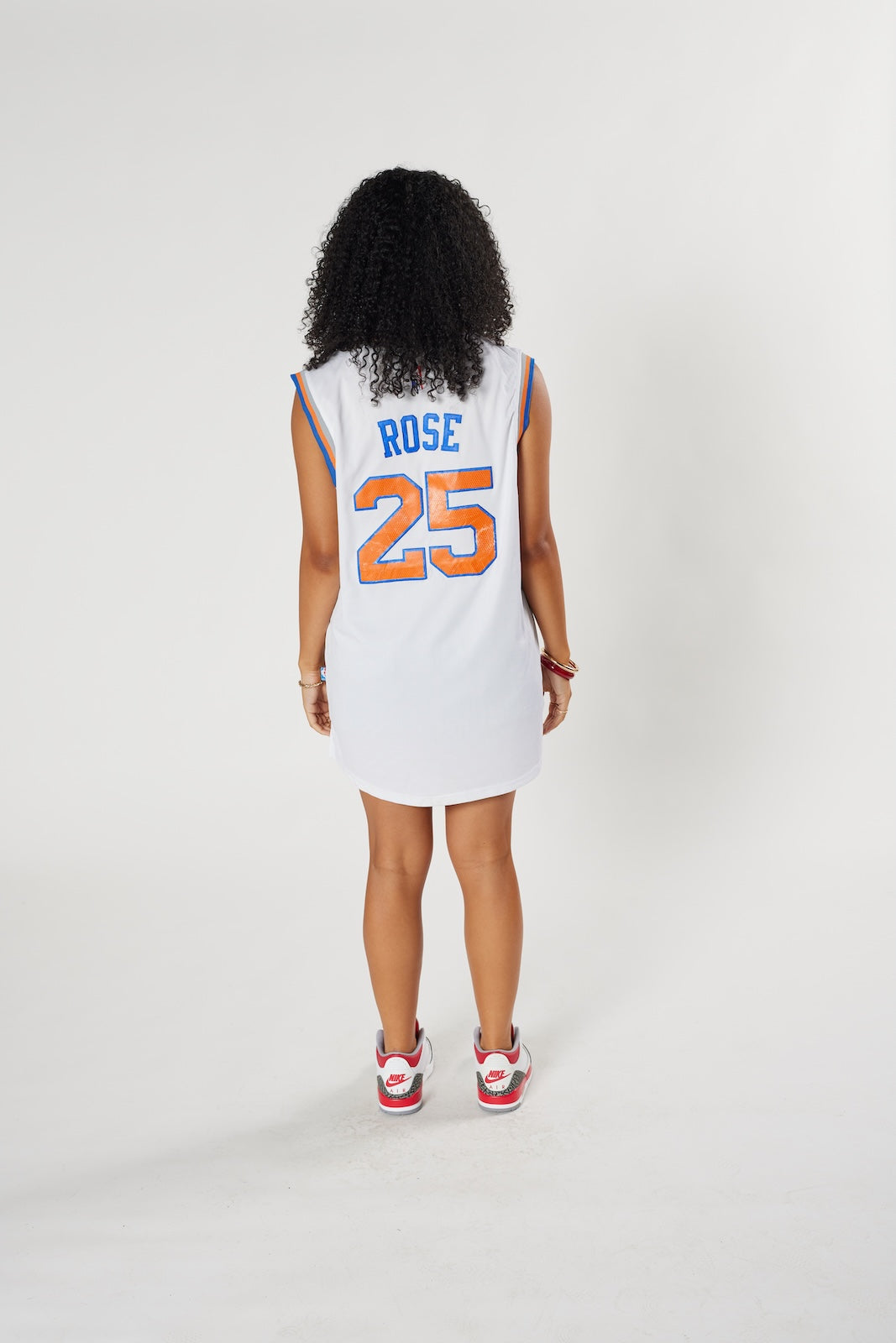 New York Knicks Derrick Rose #25 NBA basketball jersey white Madison Square Garden vintage