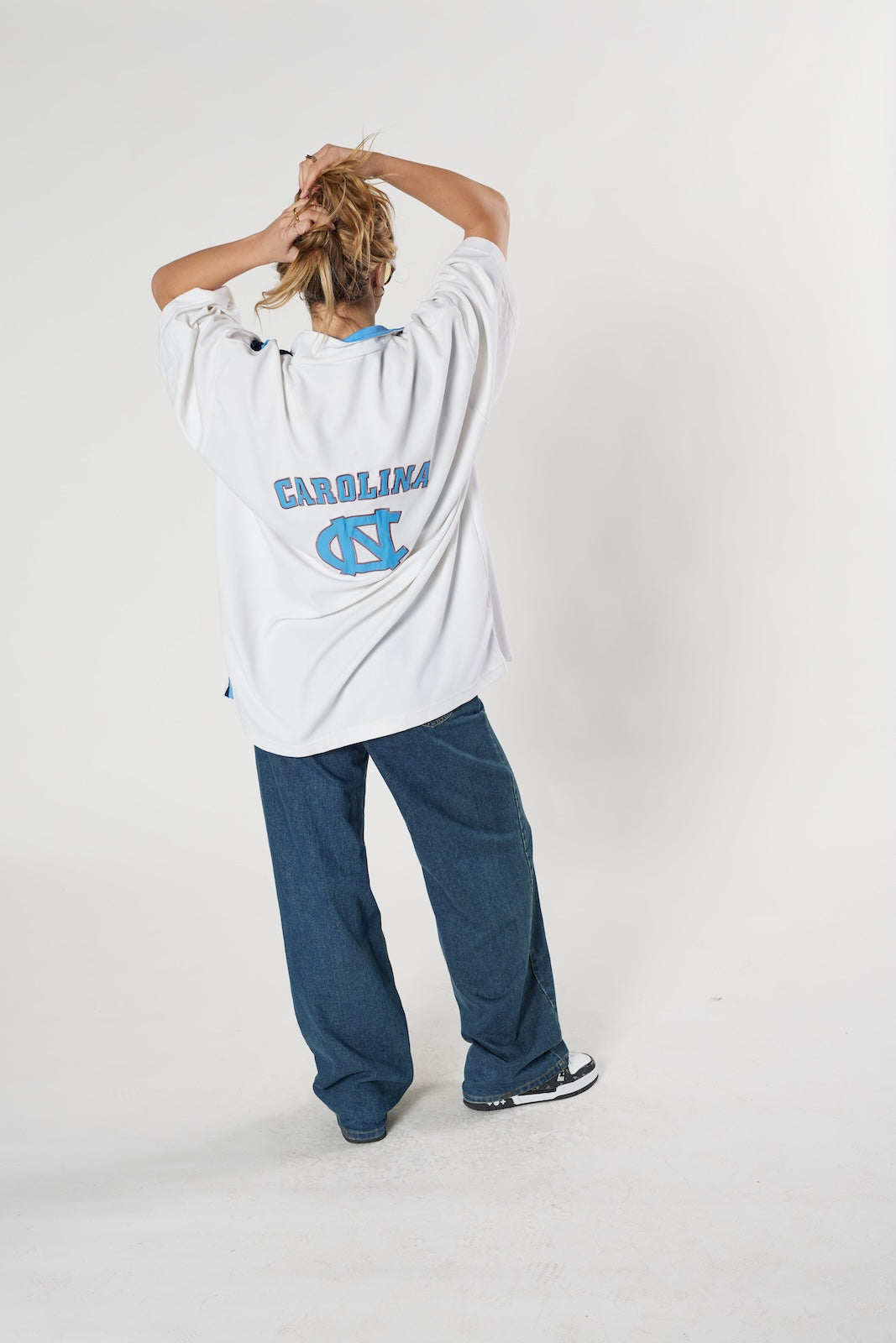 North Carolina Tar Heels NCAA basketball jersey white Carolina blue college vintage