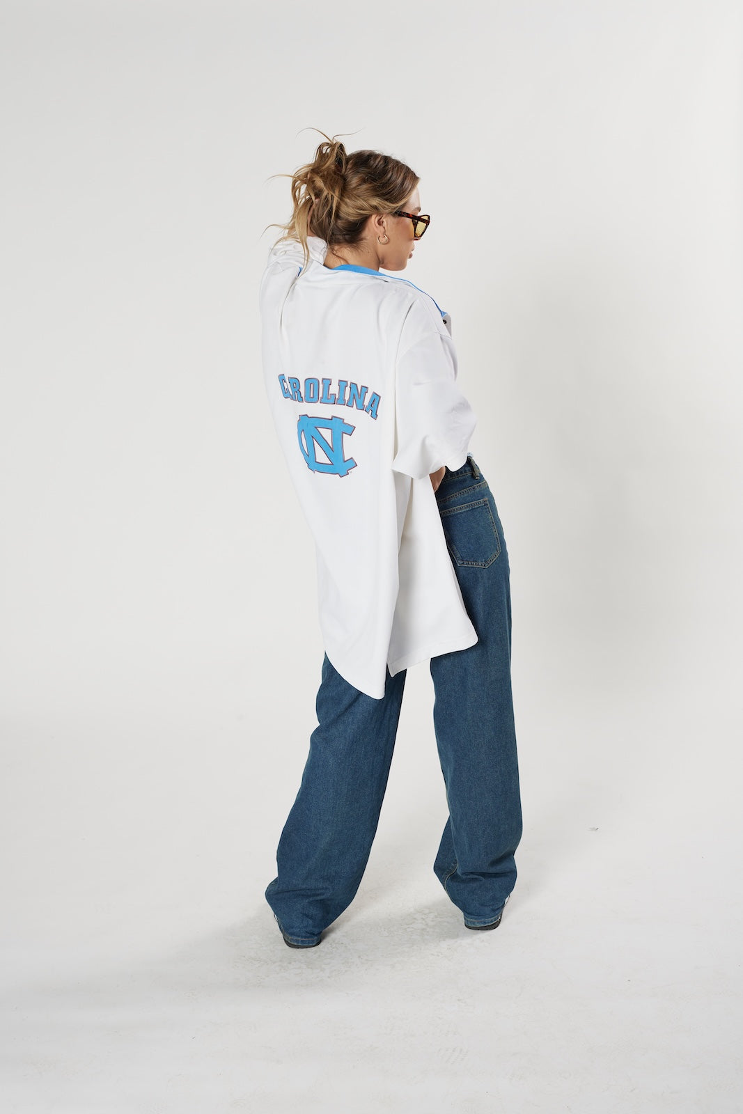 North Carolina Tar Heels NCAA basketball jersey white Carolina blue college vintage