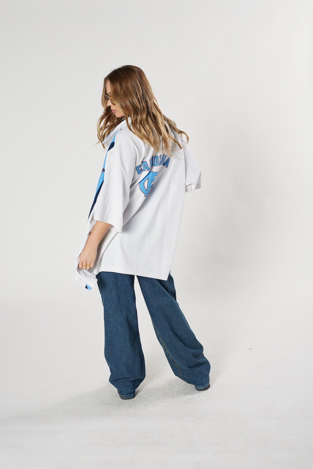 North Carolina Tar Heels NCAA basketball jersey white Carolina blue college vintage