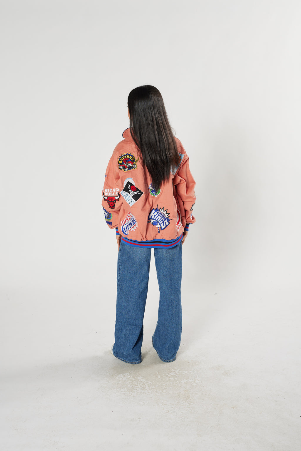 NBA Patch Bomber – Peach - “Retro Vibes Courtside”