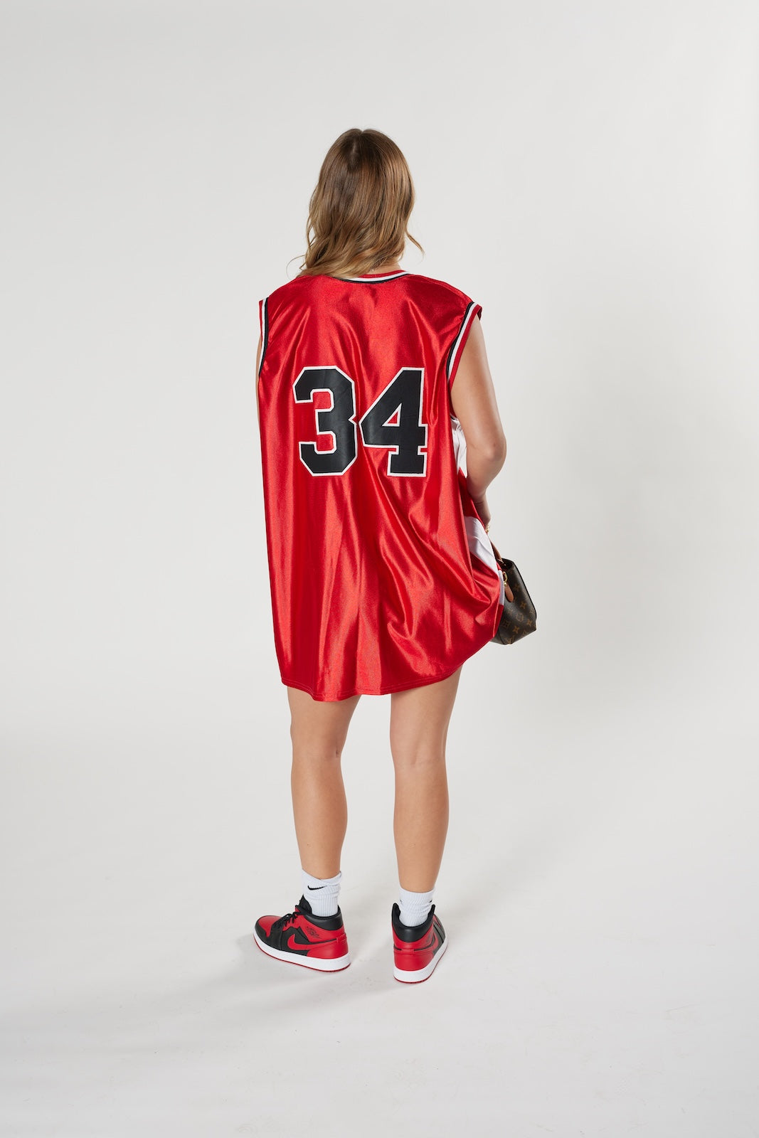 TRIAD #34 basketball jersey red mesh vintage 90s high school style