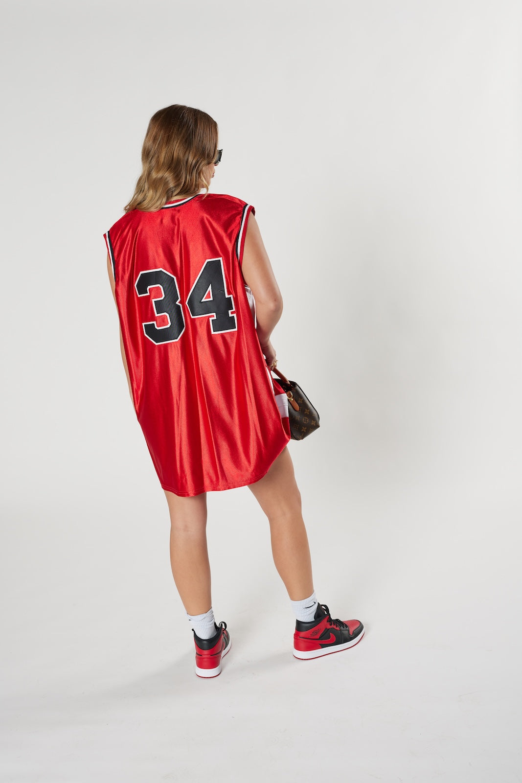 TRIAD #34 basketball jersey red mesh vintage 90s high school style