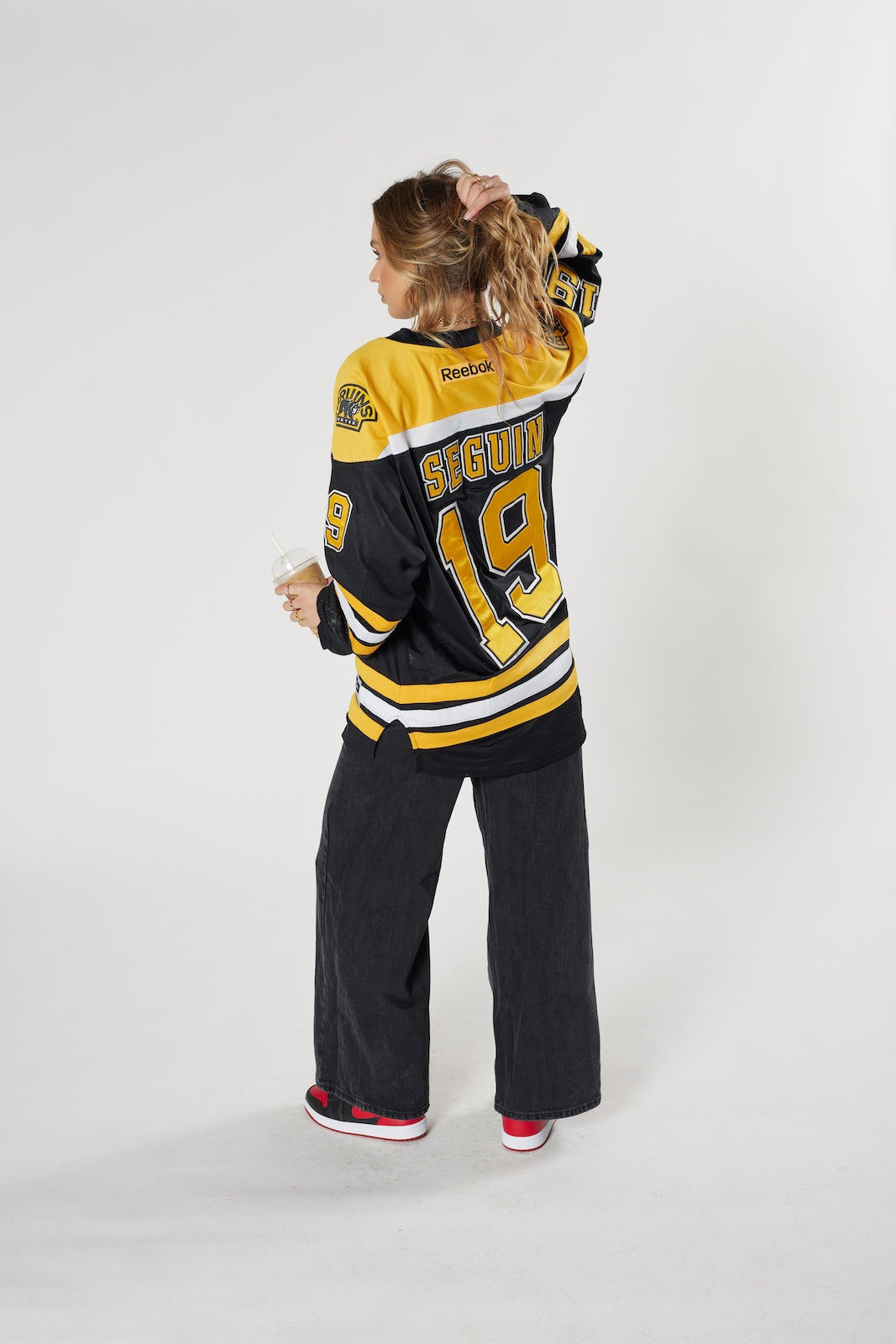 Tyler Seguin Boston Bruins #19 NHL hockey jersey black yellow vintage authentic