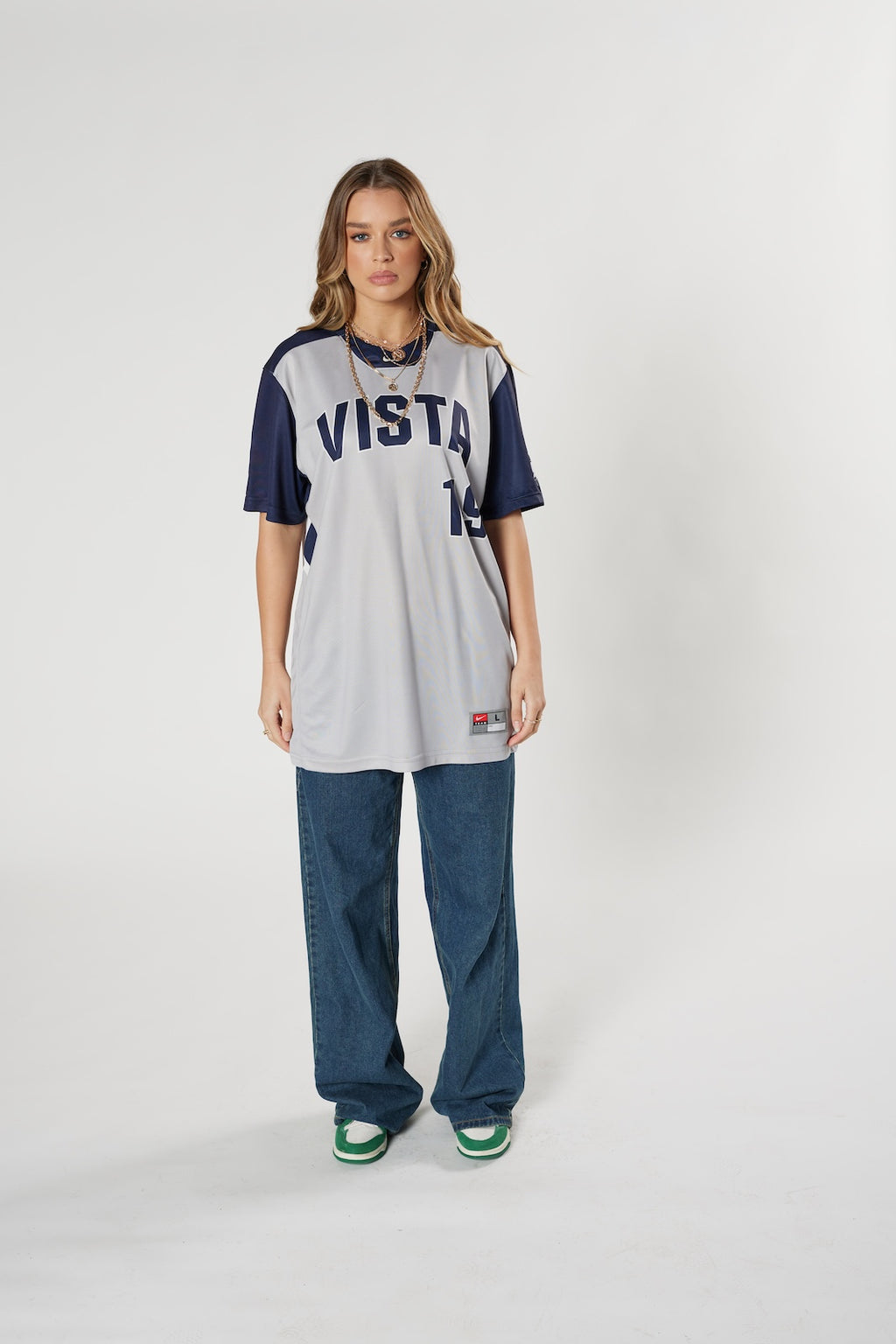 VISTA #19 jersey grey navy vintage retro sports style authentic