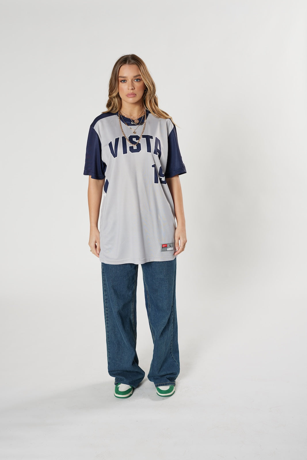 VISTA #19 jersey grey navy vintage retro sports style authentic