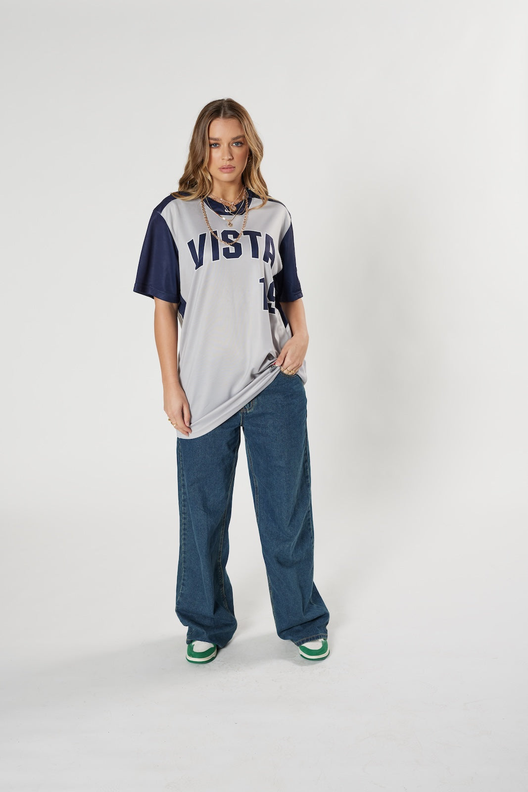 VISTA #19 jersey grey navy vintage retro sports style authentic