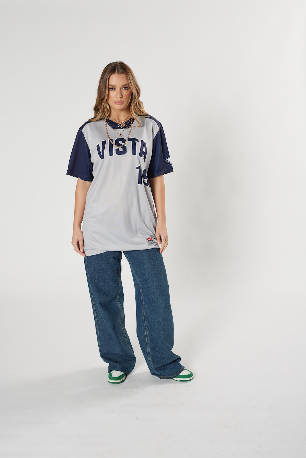 VISTA #19 jersey grey navy vintage retro sports style authentic