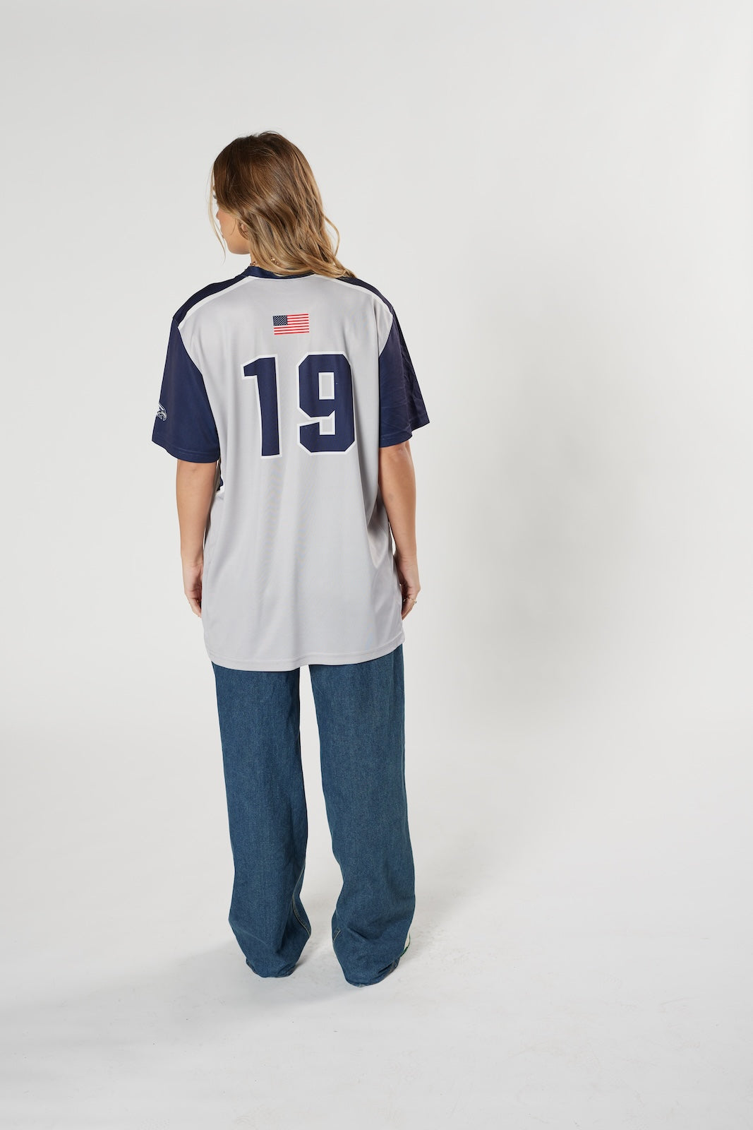 VISTA #19 jersey grey navy vintage retro sports style authentic