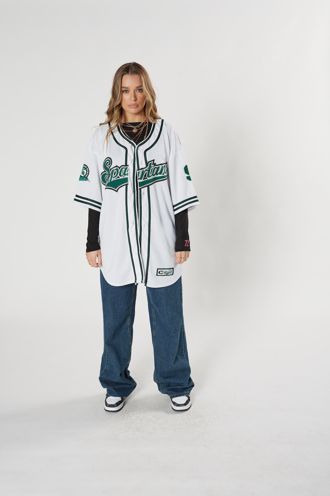 Spartans baseball jersey white vintage collegiate style authentic