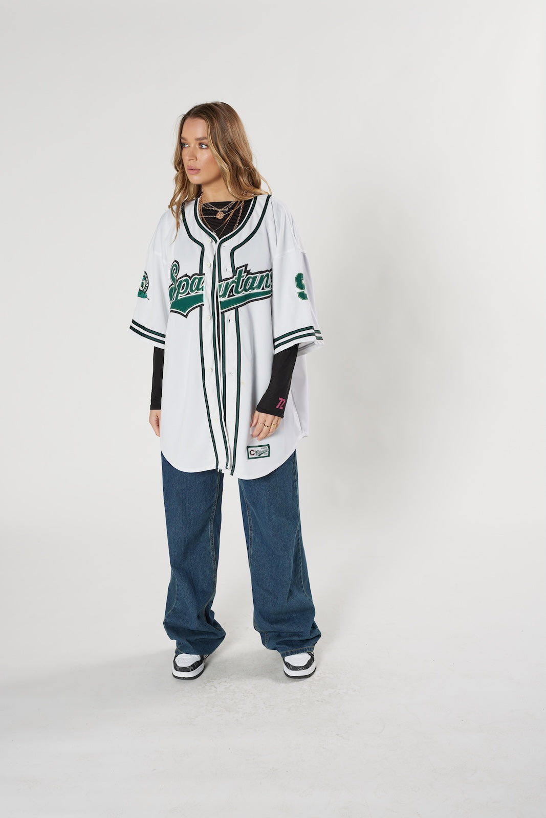 Spartans baseball jersey white vintage collegiate style authentic