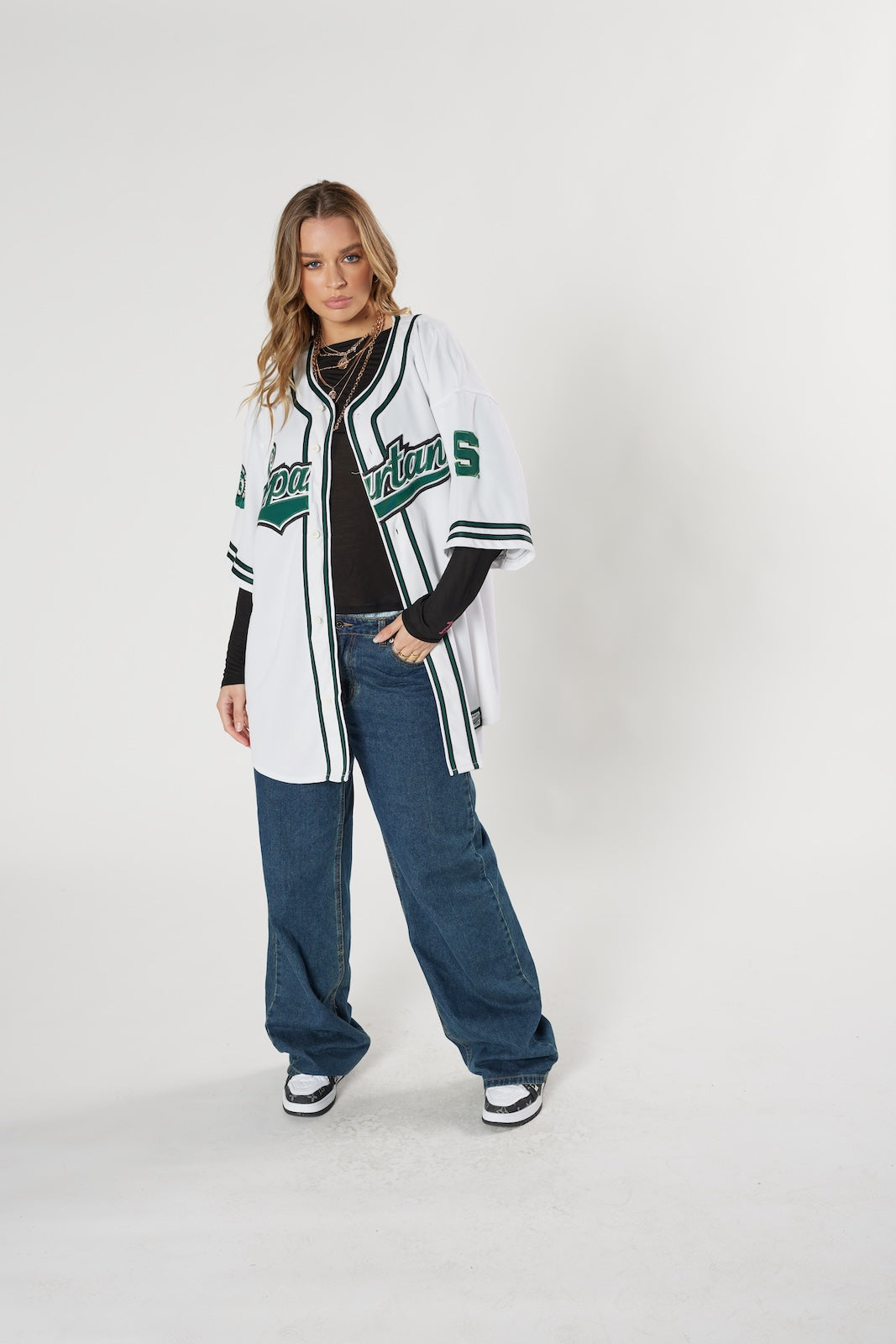 Spartans baseball jersey white vintage collegiate style authentic