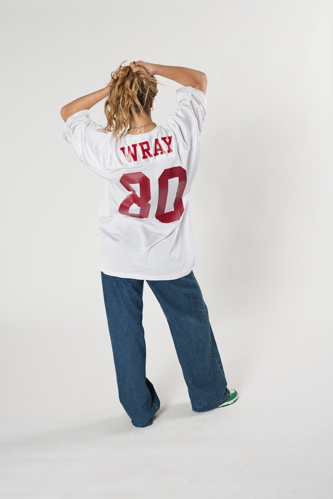 Wave football jersey #80 white vintage 90s authentic athletic style