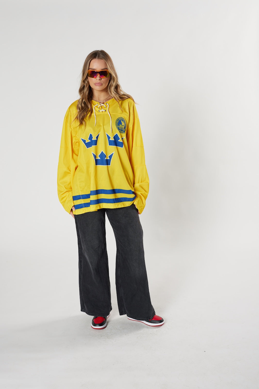 Sweden national hockey jersey #18 yellow blue Tre Kronor heritage vintage authentic