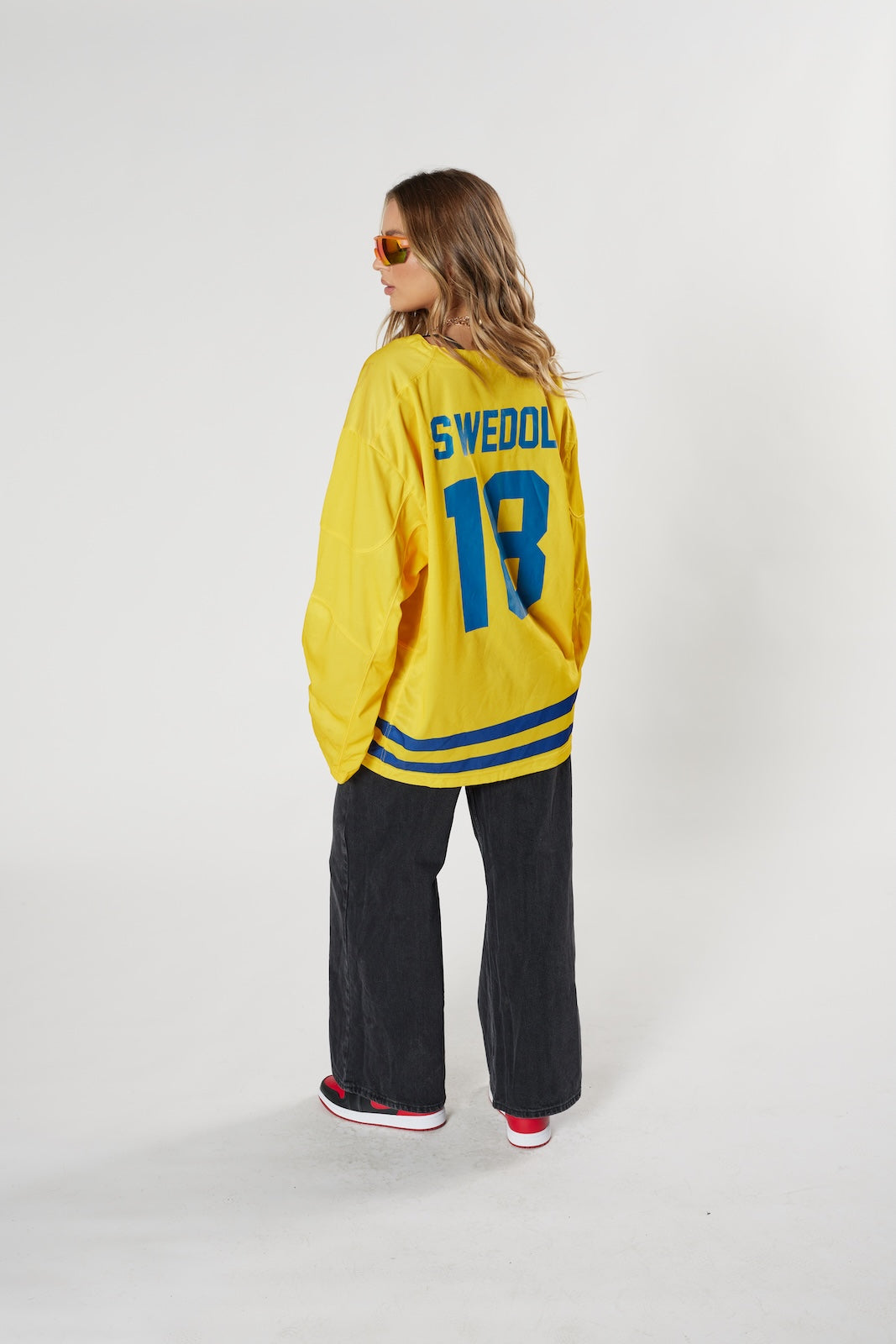 Sweden national hockey jersey #18 yellow blue Tre Kronor heritage vintage authentic