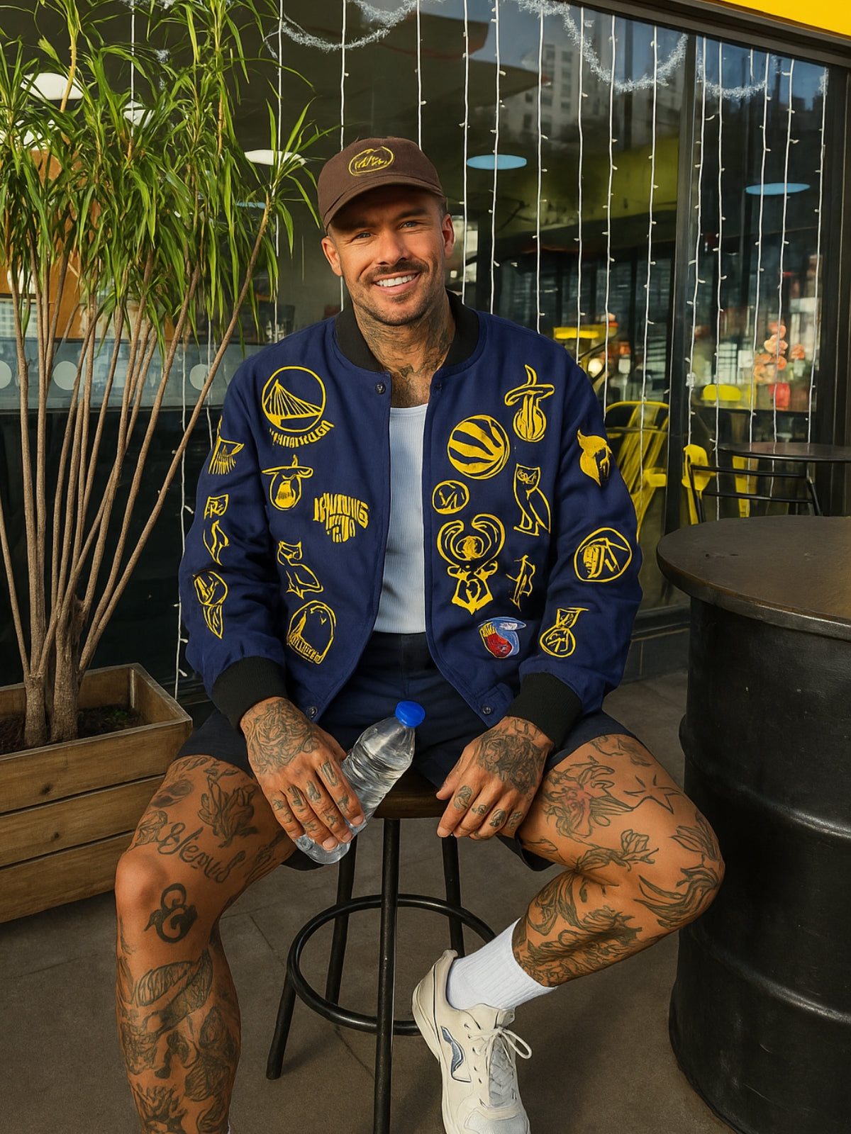 Mens NBA navy patch jacket