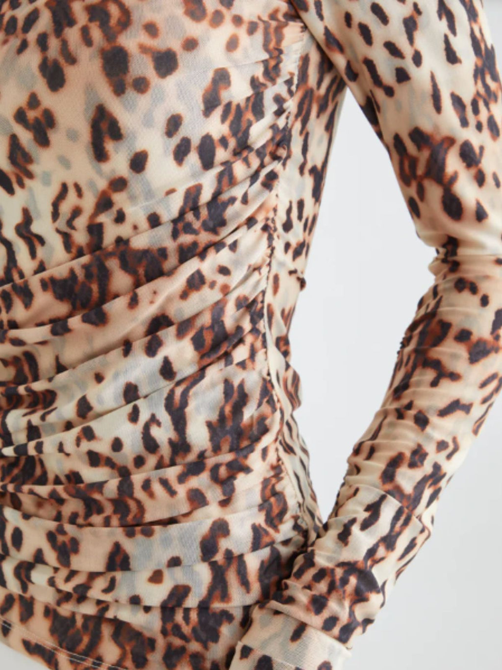 Stevie Long Sleeve Leopard Mesh Skivvy